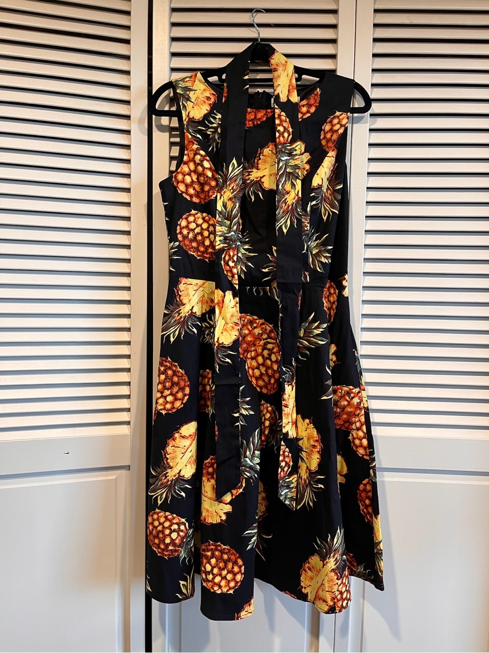 “The Lifestyle” Dress - Sleeveless Black Dress with Pineapple Print - IYKYK!
